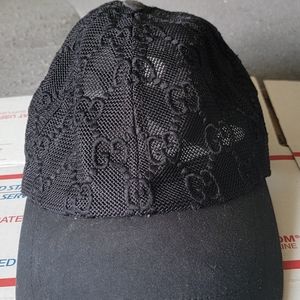 Auth Gucci GG Lace Embroidered Baseball Cap Hat XL